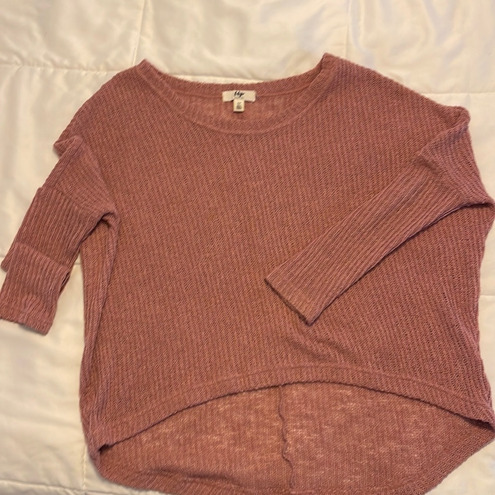 Scooped neck, lightweight, dark salmon, colored sweater